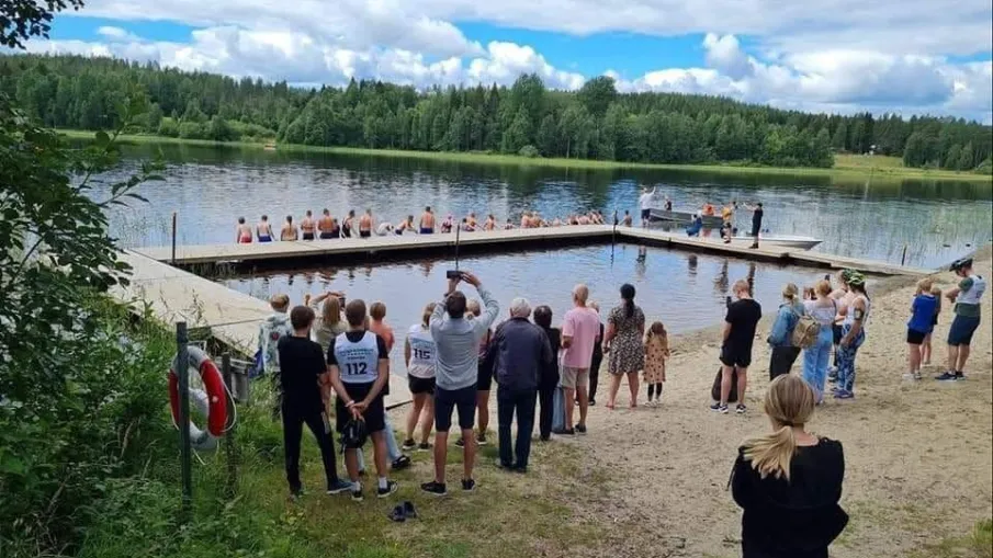 Personer som ska simma